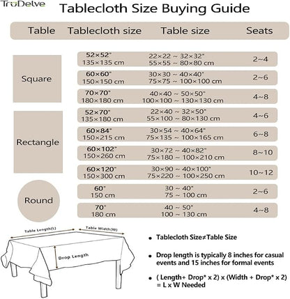 TruDelve Card Table Tablecloth Square 52x52 Inch Tablecloths Farmhouse Washable Cloth Tablecloths Fall Tablecloth for Card Table Cover(Linen,52"x52",Square)