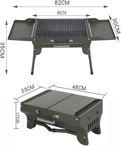 Portable Charcoal BBQ Grill Collapsible Grill Camping Outdoor Cooking Utensils Party