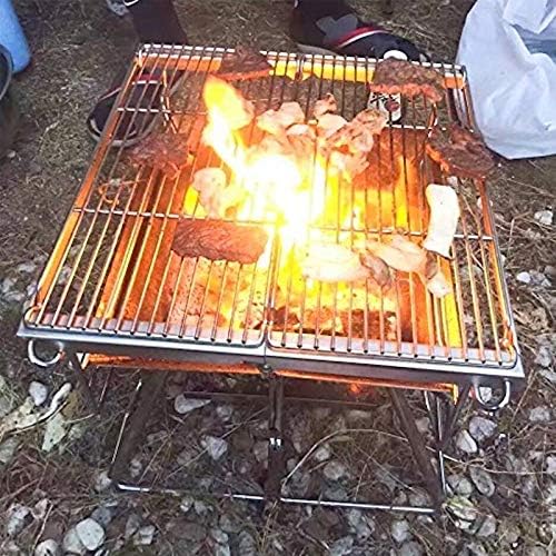 Foldable Portable Charcoal Grill for Camping BBQ Grills, Outdoor Barbecue Grill with 30-Second Setup, Stainless Steel Construction, Compact Carry Bag for Picnic and Travel,A-1