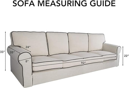 PureFit Stretch Couch Covers for Sofa 4 Seater Slipcovers Brown | 1-Piece Sofa Cover Washable Soft Couch protector, Couch Slipcover with Non Skid Foam and Elastic Bottom for Kids, Dogs