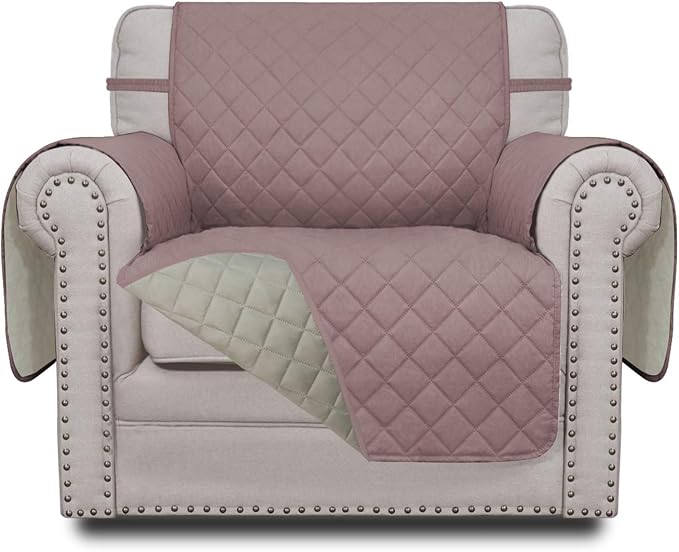 Easy-Going Reversible Couch Cover, Small Chair, Pink/Beige | Machine Washable Slipcover For Dogs, Water Resistant Furniture Mat For Living Room, Non-Slip Sofa Cover, Pet Friendly