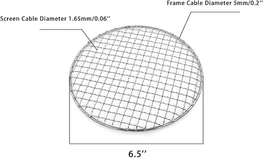 Multi-Purpose Barbecue Net,BBQ Net for Grilling,SUS304 BBQ Grill Mesh, Round Barbecue Wire Rack,BBQ Rack/Grate/Steam Mesh for Camping Charbroil Outdoor Barbeque Backyards