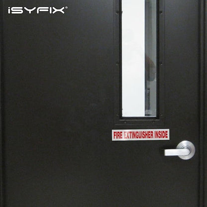 iSYFIX Fire Extinguisher Inside Sticker Sign – 5 Pack 9x1.7 Inch – Self-Adhesive Reflective Vinyl Decals, Laminated UV, Weather, Scratch, Fade Resistance, for Cars, Trucks, Trailers & Vehicles