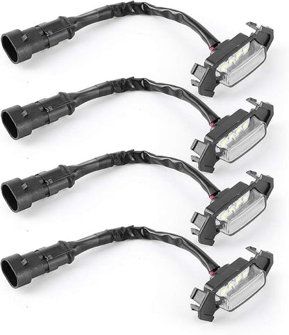 4PCS 12V Car LED Grille Light High Brightness Accessory ABS Material Black Lens White Light Yellow (White Case)
