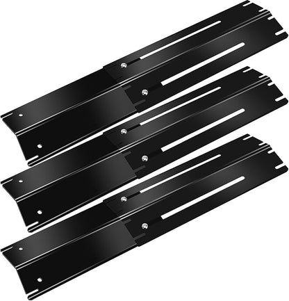 13.5" up to 25" Universal Adjustable Grill Heat Plates Shield Flavorizer Bar for Charbroil Nexgrill Uniflame Backyard Dyna Glo Chargriller King Griller, 3 Pcs BBQ Grill Heat Tent Burner Covers