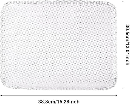 Disposable Grill Toppers, Non-Stick Aluminum BBQ Mat, 10-Pack, 15.3x12 Inches, Silver, Outdoor Grilling Mesh