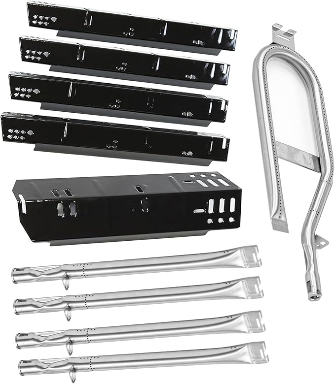 Grill Parts for Dyna-Glo 5 Burner DGH474CRP DGH483CRP DGH485CRP, Dyna-Glo 4 Burner DGH450CRP Dyna-Glo 3 Burner DGH373CRP, Porcelain Heat Plate Stainless Steel Burner for Revoace GBC1793W