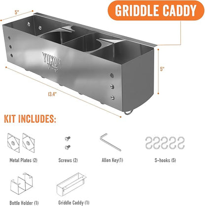 Yukon Glory Stainless Steel Griddle Caddy for Blackstone 28'- 36' Griddle, Space Saving Storage - Original Authentic Design