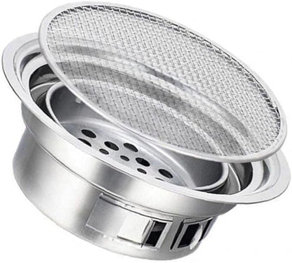 Charcoal Barbecue Grill Round Portable Household Camping Grill Stove with Barbecue Net,Outdoor Barbecue Tools