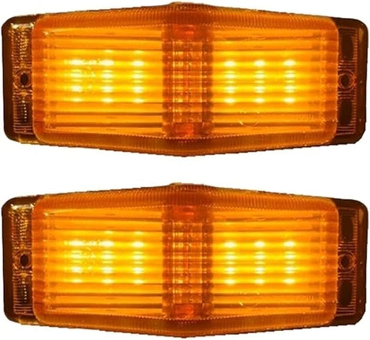 1PC/2PCS 24V LED Marker Light Front Grill Double Burner/Pole Indicator Lamp(2x Amber)