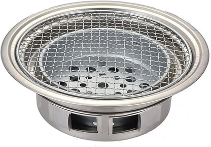 Portable Charcoal Grill for Camping BBQ Grills, Outdoor Barbecue Grill with Folding Smokeless Charcoal Oven, Thickened Body Lightweight Camping Grill for Home Use,LightGrey-D