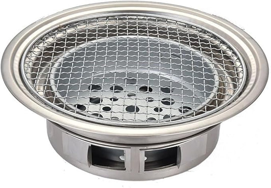 Portable Charcoal Grill for Camping BBQ Grills, Outdoor Barbecue Grill with Folding Smokeless Charcoal Oven, Thickened Body Lightweight Camping Grill for Home Use,LightGrey-D