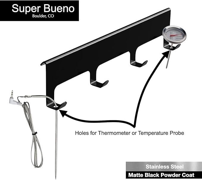 Pellet Smoker Grill Hooks - Hang Utensils and BBQ Accessories - Caddy Organizer - Storage of Spatula Thermometer Meat Probe - Compatible with Traeger, Pit Boss, Z Grills, Camp Chef