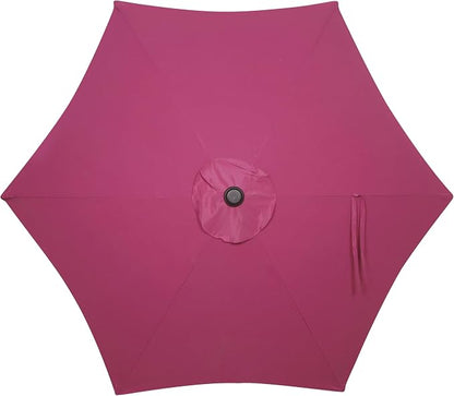Blissun 7.5 ft Patio Umbrella, Yard Umbrella, Outdoor Market Umbrella with Push Button Tilt Crank, Fuchsia