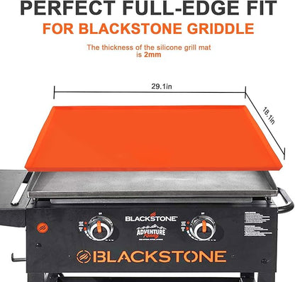 28'' Silicone Griddle Mat for Blackstone, Grade Griddle Cover for Heavy Duty Food, Full Protection from Dirt, Rust, Insects, and Leaves - All Season Use (Orange, 28 inch)