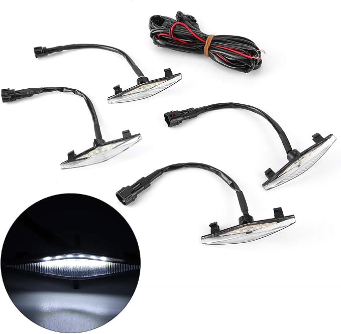 Srliya Grille Lamp, Mesh Front Led Lights Compatible with Pro 2014-2019, with Bright White Light for Enhanced Visibility (White Case)