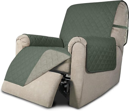 Easy-Going Recliner Chair Slipcover Reversible Sofa Cover Water Resistant Couch Cover Furniture Protector with Elastic Straps for Pets Dog (Recliner 22 inch, Greyish Green/Beige) | Machine Washable Slipcover For Dogs, Water Resistant Furniture Mat For ...