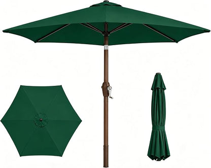 7.5ft Patio Umbrella, Outdoor Table Market Umbrella with Smooth Crank Lift, 6 Windproof Fiberglass Ribs, UPF50+ UV Protection for Deck, Pool, Garden and Backyard