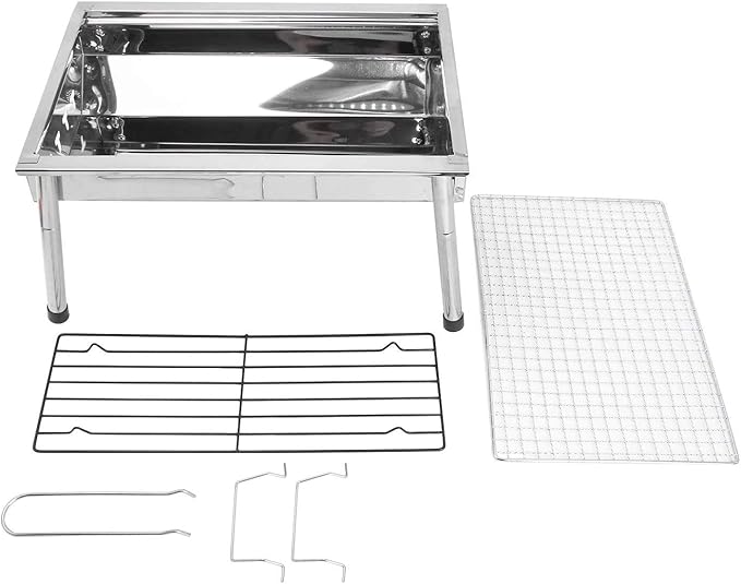 Portable Charcoal Grill Folding BBQ Grills for Camping Outdoor Barbecue Grill with Wire Meshes, Easy Carry for Camping BBQ, Backpacking, Picnic, Tailgate, Park,A-1