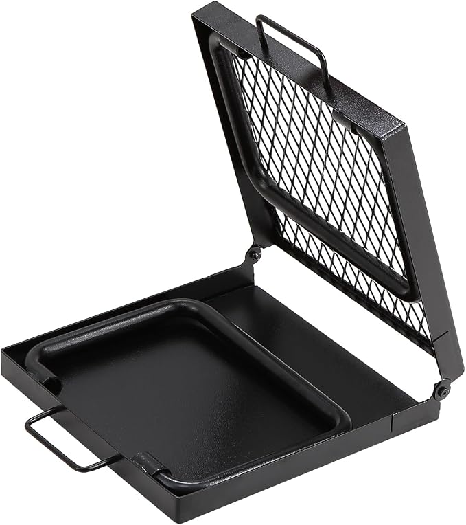 VEVOR Folding Campfire Grill, Heavy Duty Steel Mesh Grate, 22.4" Portable Camping Grates Over Fire Pit, Camp Fire Cooking Equipment with Legs Carrying Bag, Grilling Rack for Outdoor Open Flame Cooking