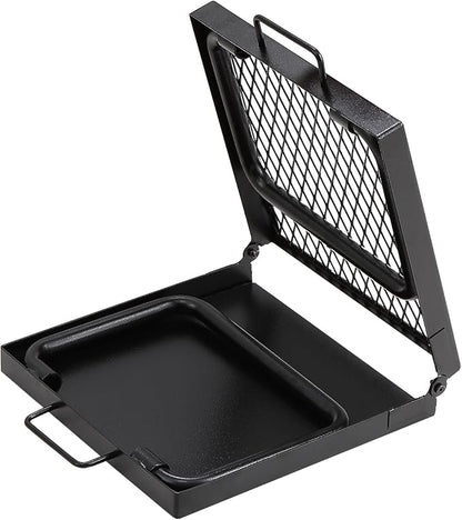 VEVOR Folding Campfire Grill, Heavy Duty Steel Mesh Grate, 22.4" Portable Camping Grates Over Fire Pit, Camp Fire Cooking Equipment with Legs Carrying Bag, Grilling Rack for Outdoor Open Flame Cooking