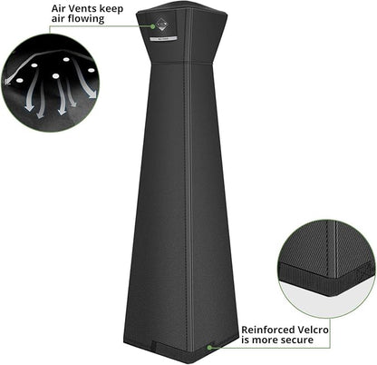 QH.HOME Pyramid Patio Heater Covers, [2026 Upgraded Tear-Resistant Fabric] Waterproof with Robust Zipper,Dustproof/Wind/Sunlight/Snow-Resistant,(90"H x 23"L x 23"W ,Black)