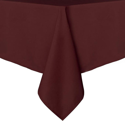 sancua Rectangle Tablecloth - 54 x 120 Inch - Stain and Wrinkle Resistant Washable Polyester Table Cloth, Decorative Fabric Table Cover for Dining Tables, Buffet Parties and Camping, Burgundy