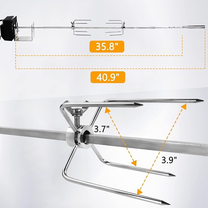 7652 Grill Rotisserie Kit for Genesis II/Genesis II LX 200/300 Series,7652 Stainless Steel Rotisserie Suitable for All Kinds of Meat,for Family Picnic,Camping