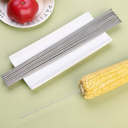 BigOtters 13.4" Barbecue Skewers, 100PCS Metal Skewers for Grilling, BBQ, Reusable Needle Sticks for Meat, Shrimp, Chicken, Vegetable, Kitchen, Party, Outdoor Cooking, with Portable Metal Storage Tube
