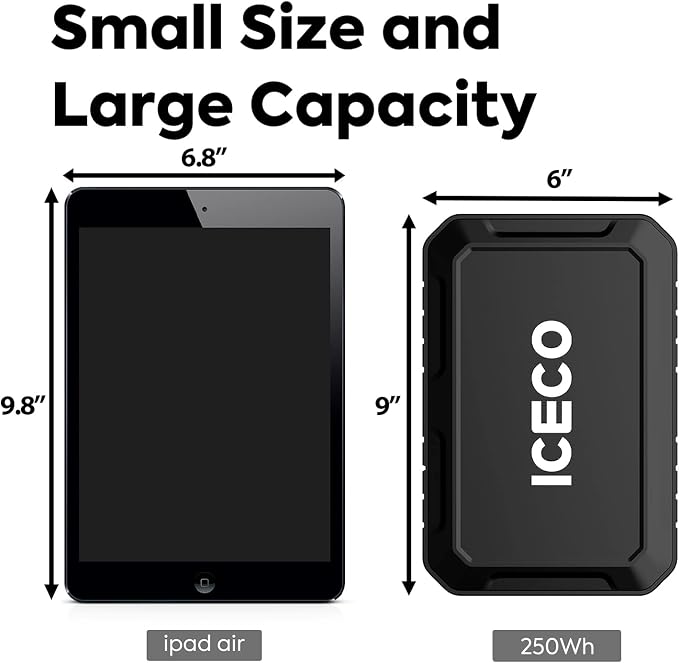ICECO PB250 Portable Power Station, 250Wh Magnetic Power Bank, Outdoor Generator 12V Refrigerator, Mobile Lithium Battery Pack, for Home Backup Outdoor Emergency RV Van Hunting