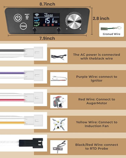 JZW-Shop WiFi APP Control PID Control Board Replacement Compatible with Pit Boss 3/4/5/7 Series Pellet Smokers, PBV3P1/PBV4PS1/PBV5P1 Series