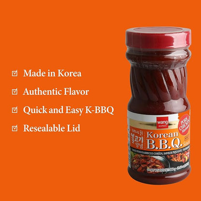 Wang Spicy Pork Bulgogi Marinade - Korean BBQ Sauce with Gochujang, Sweet & Spicy Bulgogi Sauce for Pork & Chicken, Resealable Lid, Made in Korea - 29.63 oz Bottle