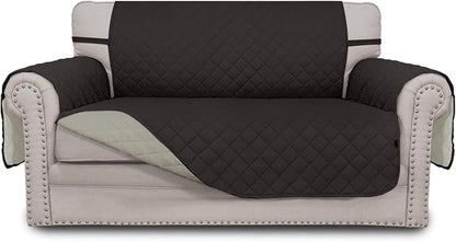 Easy-Going Reversible Couch Cover, 2 Cushion Sofa, Chocolate/Beige | Loveseat, Slipcover For Dogs, Water Resistant Furniture Mat, Living Room, Non-Slip Sofa Cover, Pet Friendly