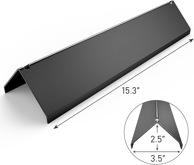 Uniflasy 7635 15.3 Inch Flavorizer Bars for Weber Spirit I & II 200 Series, Spirit E210 S210 E220 S220 Gas Grill, Porcelain Enameled Heat Plate Flavor for Weber Spirit 210 Replacement Parts