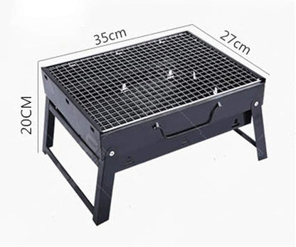 Portable Charcoal Grill for Camping BBQ, Stainless Steel Outdoor Barbecue Grill, 35x27cm Family Picnic Camping Grill, BBQ Grill for Garden Travel,A-1