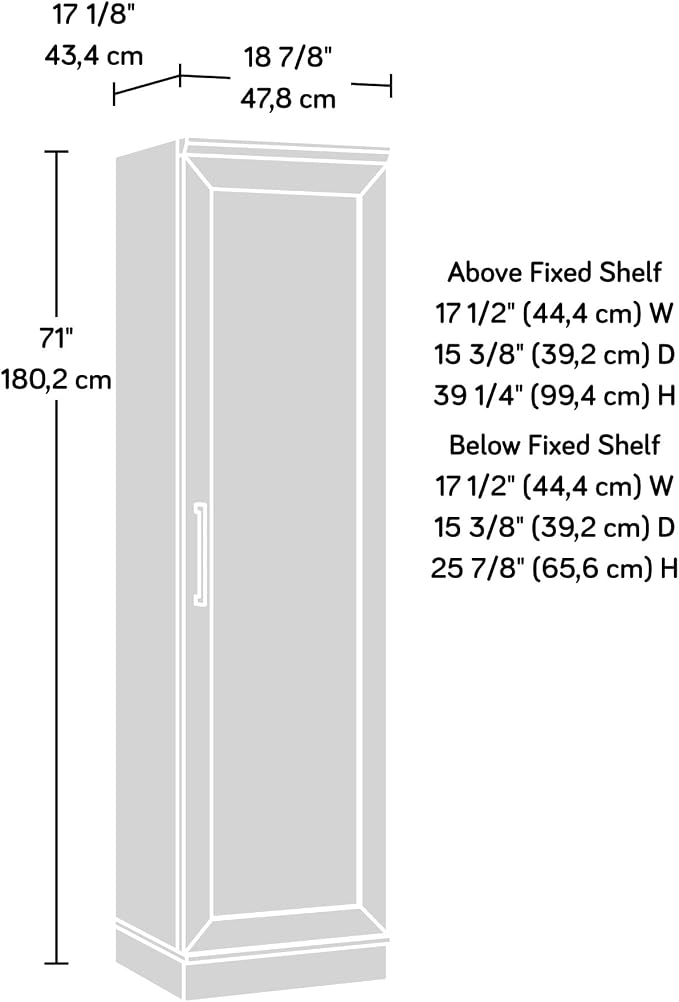 Sauder HomePlus Kitchen Pantry Storage Cabinet Slim Single Door with Adjustable Shelves, Living Room Storage Cabinet, in Raven Oak