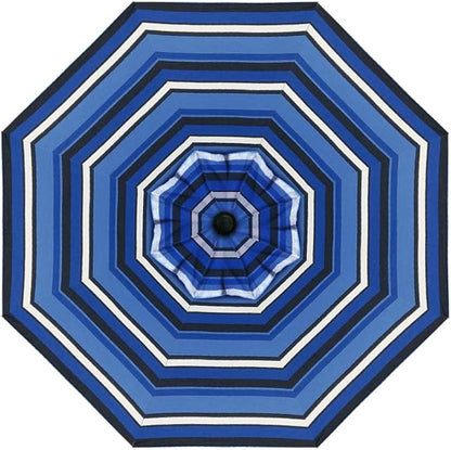 Treasure Garden Deluxe Crank-Tilt 9-FT Octagon Market Umbrella - Outdoor Patio, Deck, Pool, Backyard Stand Alone Umbrella - Heavy Duty w/Black Frame & Obravia Fabric (Hampton Stripe)