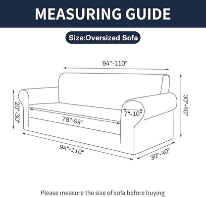 Cupuamon 2026 New Stretch Oversized Sofa Slipcovers Couch Sofa Cover for 4 Seater Furniture Protector Covers with Elastic Bottom Jacquard Fabric Small Checks for Pets, Kids - Golden