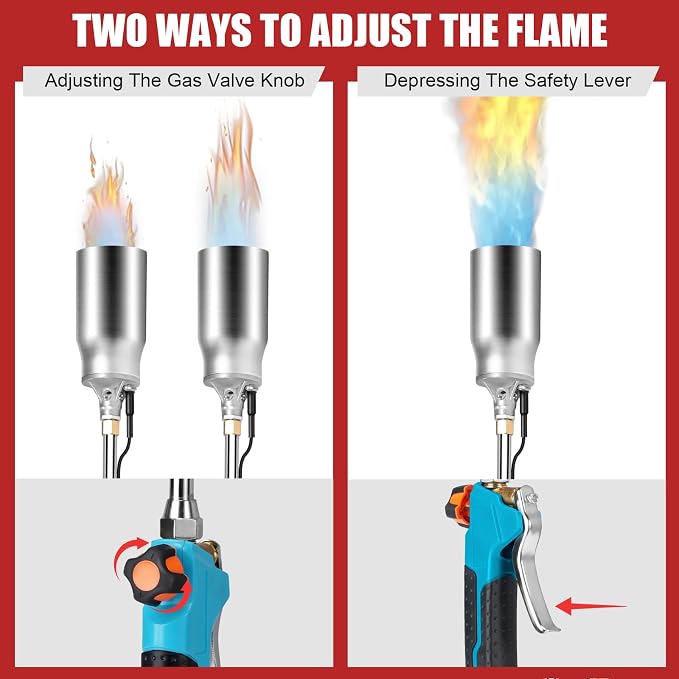 ARTFLAMM Portable Propane Torch Weed Burner Kit with Storage Bag, High Output BTUs & 10 FT Hose, Self Igniter Weed Flame Torch for Campfires,Roofing,Melting Snow and Ice,Road Marking