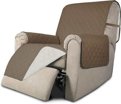 Easy-Going Recliner Chair Slipcover Reversible Sofa Cover Water Resistant Couch Cover Furniture Protector with Elastic Straps for Pets Dog (Recliner 22 inch, Camel/Ivory) | Machine Washable Slipcover For Dogs, Water Resistant Furniture Mat For Living R...