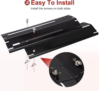 Universal Adjustable Grill Heat Plates/Heat Tents/Burner Covers/Heat Deflectors/BBQ Grill Heat Shields/Grill Cover Plates/Grill Diffuser for Gas Grill, Porcelain Steel Grill Replacement Parts (5-Pack)