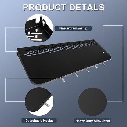KEESHA Folding Front Table for Weber Searwood 600 XL Pellet Grill, Replacement Weber 3400109, Heavy-Duty Grill Accessories for Food Prep and Storage, 34.8" x 12.3"