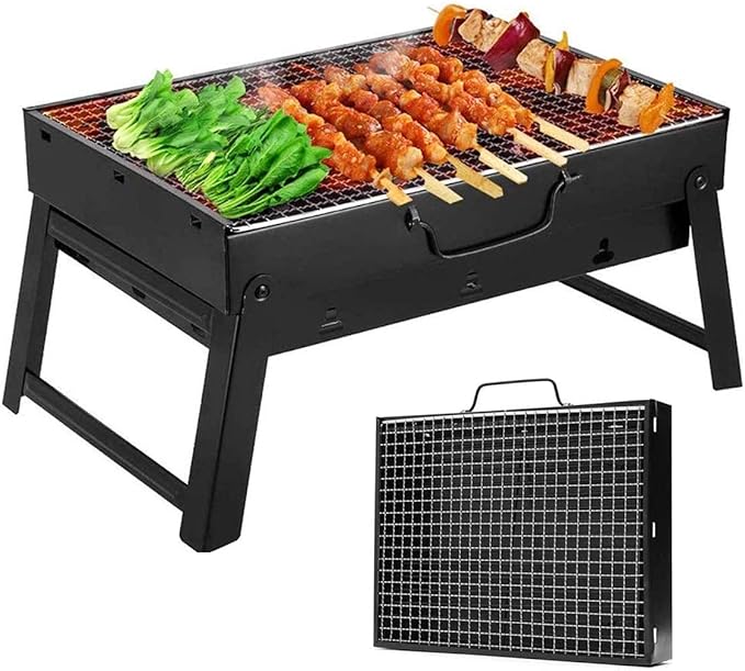BBQ Grill Outdoor Portable Charcoal Grill, Lightweight Barbecue with Handle Grill Foldable BBQ Grills for Outdoor Cooking, Picnic, Camping, Patio Backyard Cooking (Size : M) (M) (S)