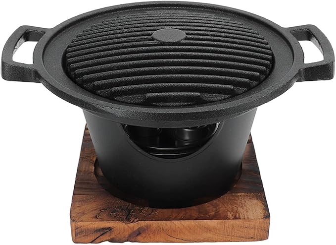 Korean Bbq Grill Charcoal, Small Charcoal Grill 8.5 Inches Portable Grill Iron Barbecue Grill Tabletop Kbbq Grill Outdoor Indoor Camping One Person Mini Bbq Grill Japanese Barbecue Pan For Home