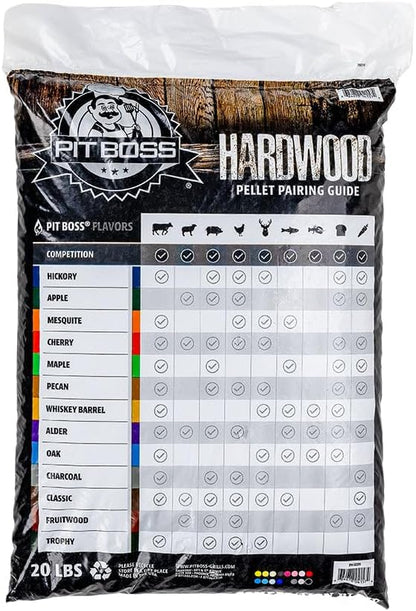 Pit Boss 100% All Natural BBQ Hardwood Pellets for Cooking, Grilling, and Smoking | 20 lbs. Wood Pellets for Pellet Grills and BBQ Smokers | Competition Blend