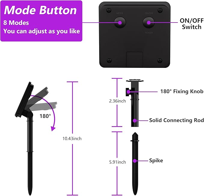 Selarlyt 2-Pack 200 LED Solar Fairy Lights Outdoor, Upgraded Oversize Lamp Beads & Super Bright Solar String Lights Outoor, 8 Modes Solar Lights for Garden Patio Decorations(Purple)