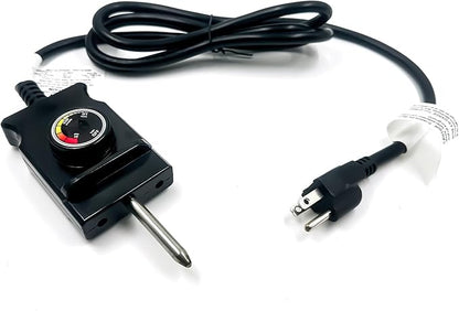 Adjustable Thermostat Controller Probe Cord Fit for Masterbuilt Electric Smoker Replacement Parts, 1.55 Inch Spacing Analog Plug for MB20070210 MB25075517, Compatible with Skillet and Griddle
