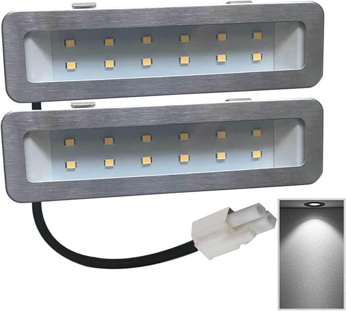2x 220V 230V Range Hood Light With EL Socket 1.5W 120mm LED Kitchen Cooker Light Rectangle Smoke Ventilator Lamp White 6000K