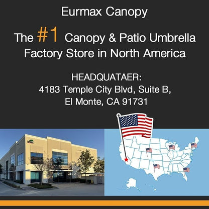 Eurmax USA 10-Year-Non-Fading 10FT Outdoor Patio Market Umbrella,UPF50+ UV Resistant Sun Shade,Heavy Duty Commercial Grade,Crank Lift&Tilt,Windproof Vented Top for Garden,Pool,Deck,Charcoal