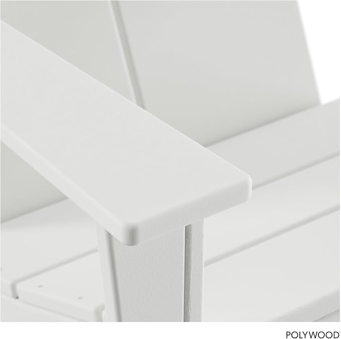 Polywood Contemporary Modern Oversized Adirondack Chair in White